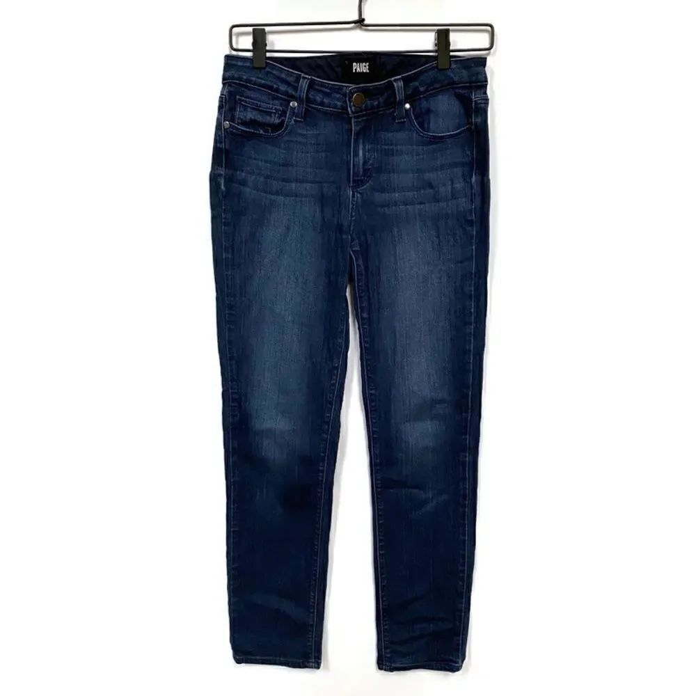 PAIGE Skyline Skinny Jeans Dark Blue Denim Designer 28